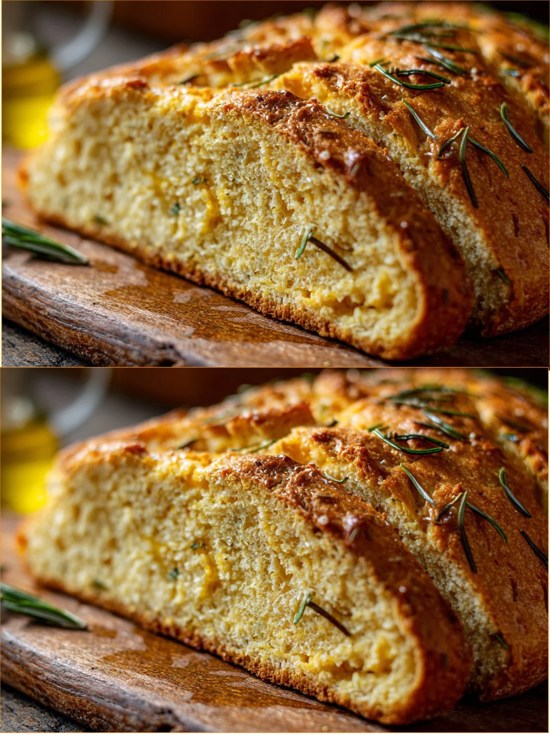 Freshly baked savory almond flour bread on a wooden cutting board