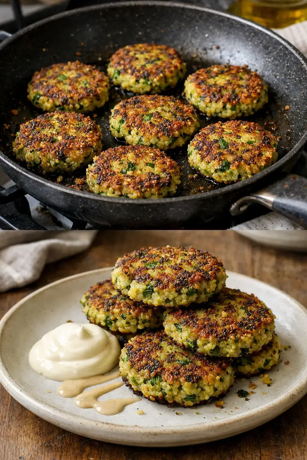 Vegan Broccoli Quinoa Cakes: Deliciously crispy and packed with veggies!