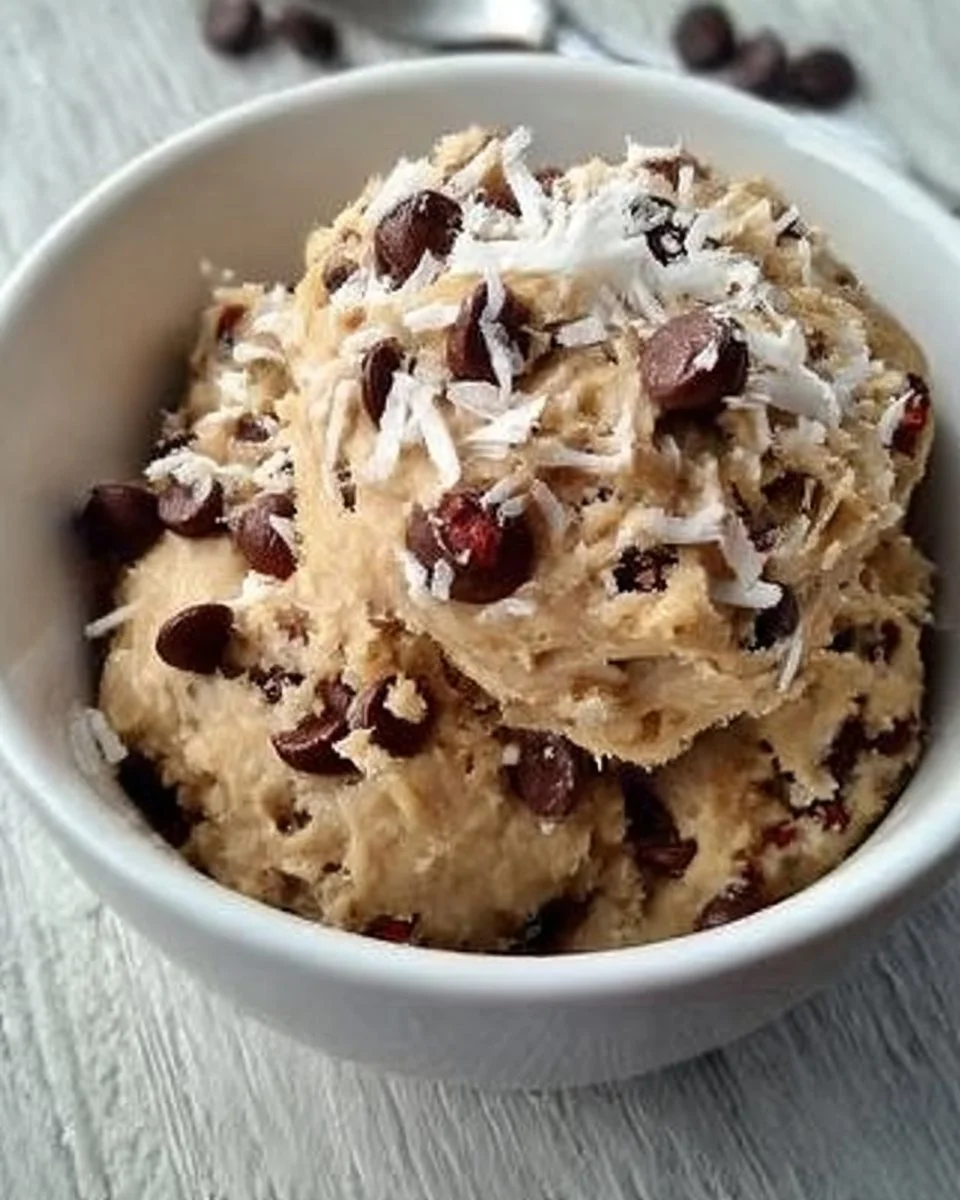 5-minute high-protein Greek yogurt cookie dough ready to eat.