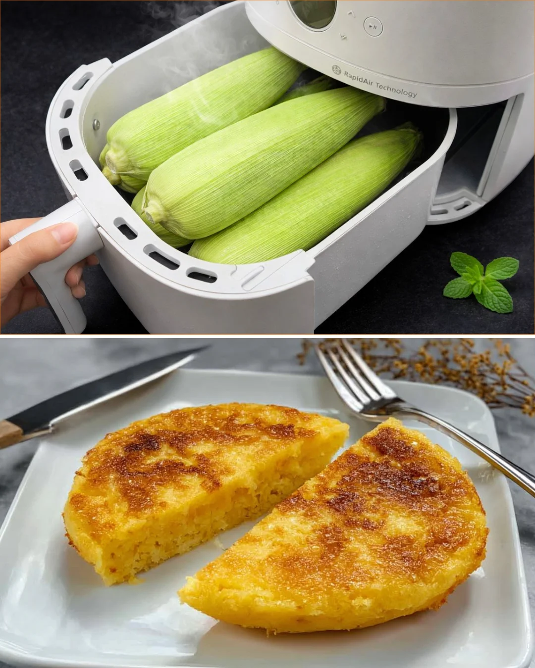Delicious air fryer corn cooked to perfection in an air fryer.