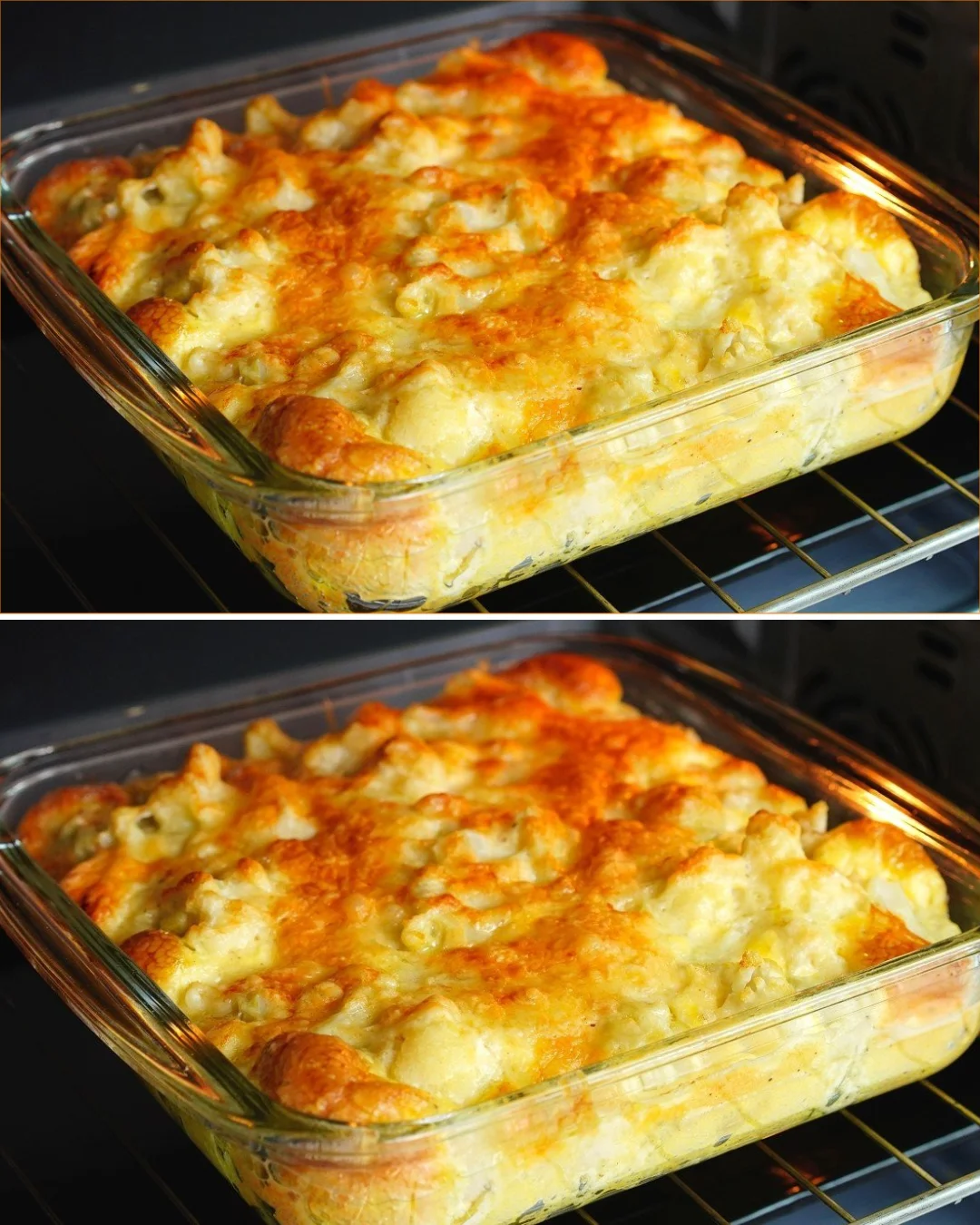 Baked cauliflower and egg dish, a nutritious and tasty breakfast recipe.