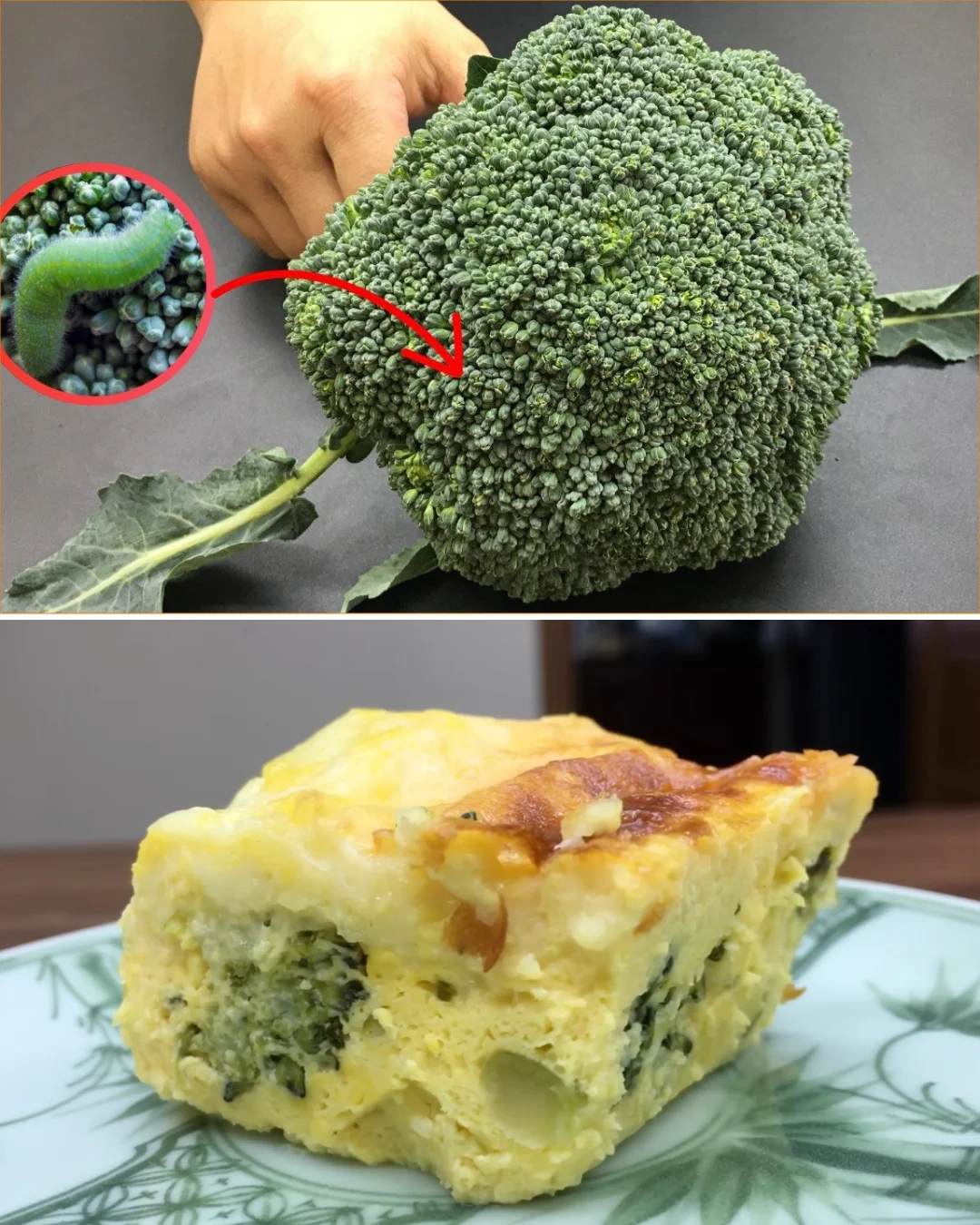 Cheesy baked broccoli with eggs in a casserole dish