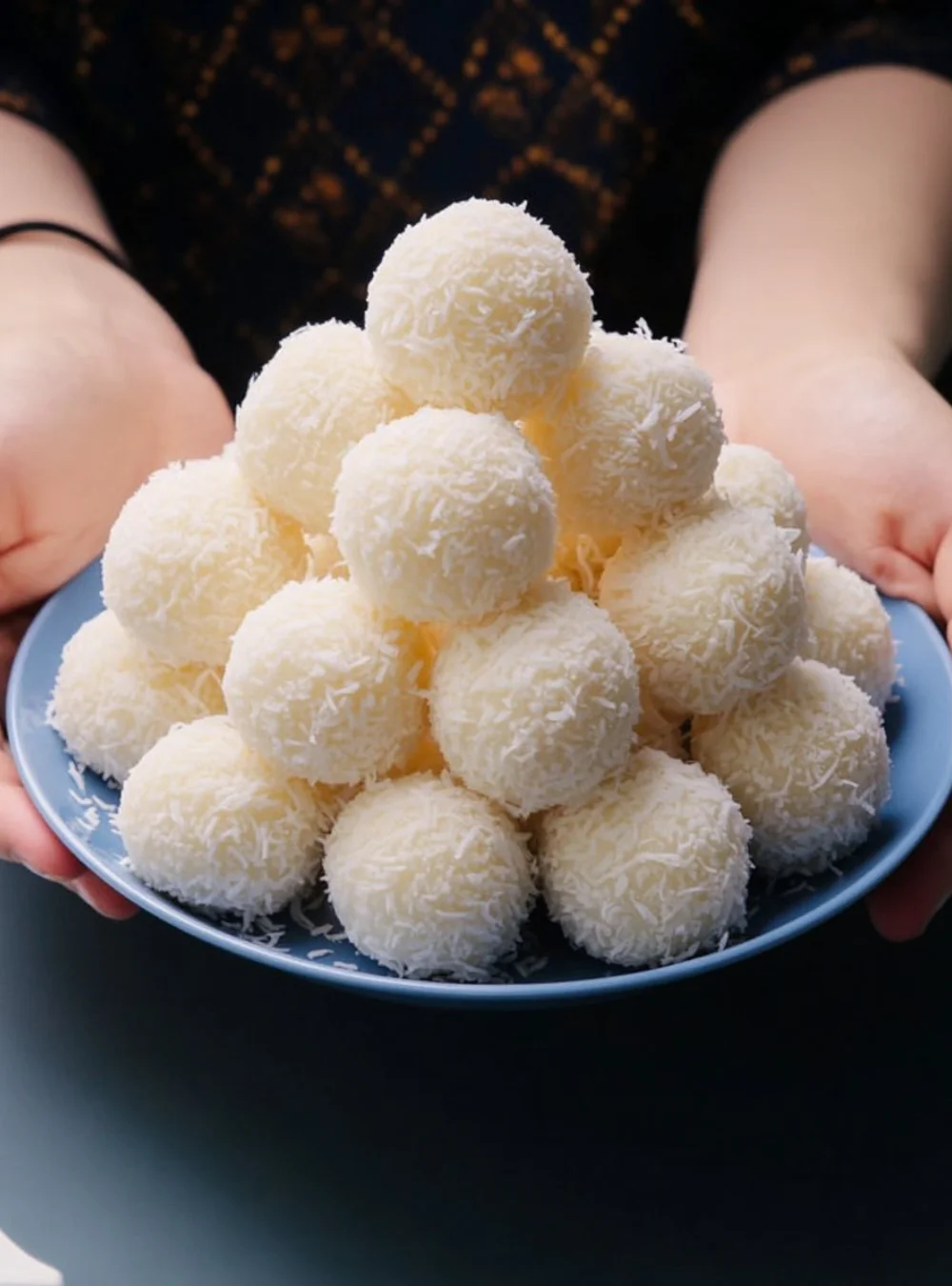Delicious Coconut Almond Treats on a rustic wooden background