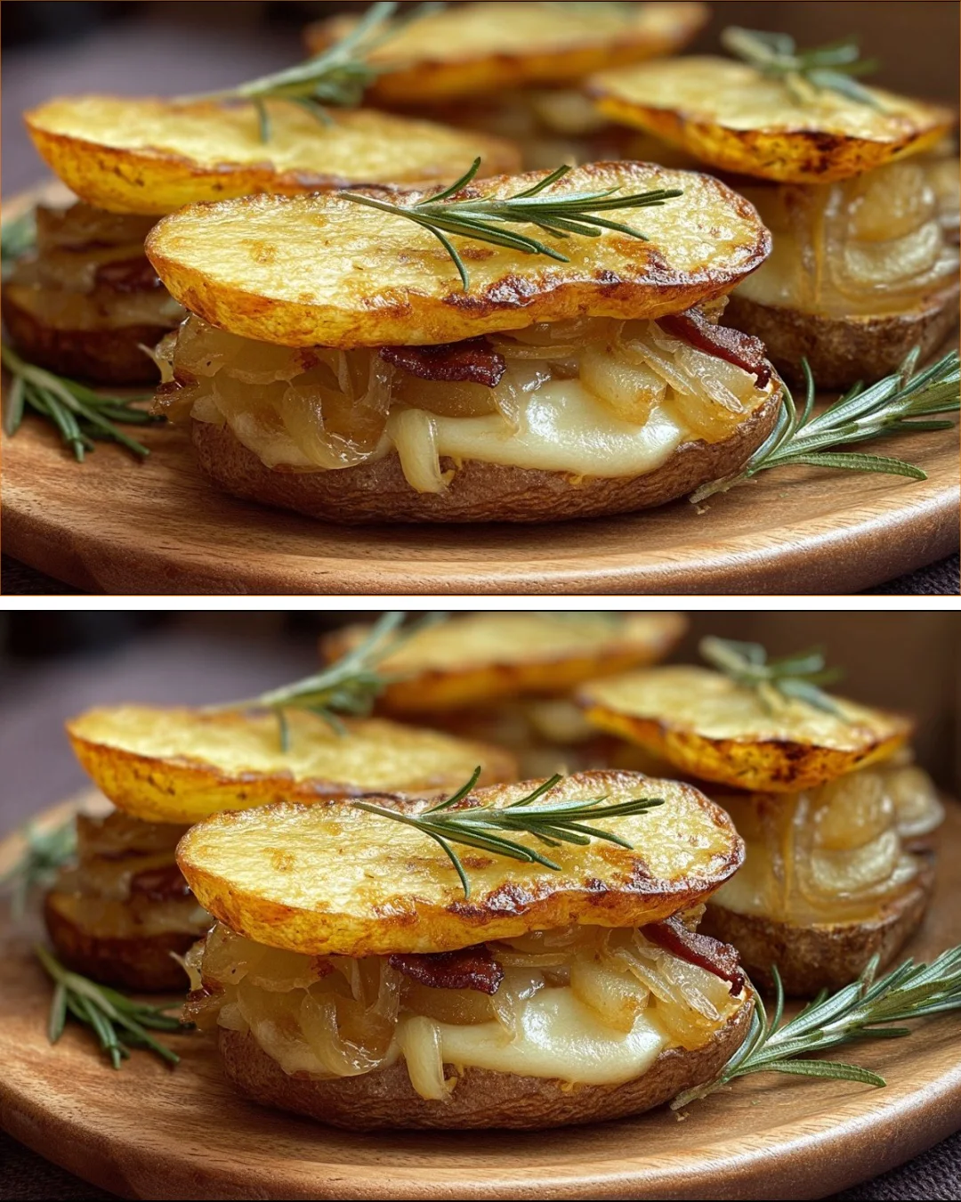 Crispy creamy potato sandwiches with fresh ingredients and toasted bread