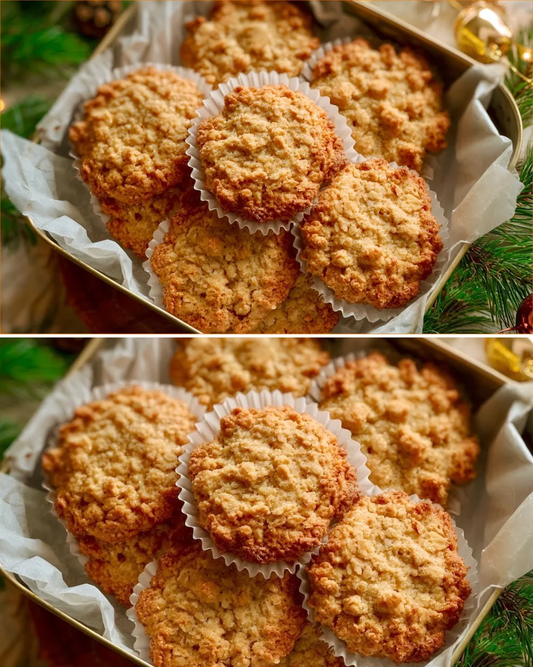 Delicious Danish Oatmeal Cookies arranged on a plate for serving