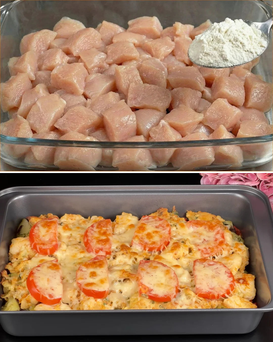 Delicious chicken party dish served at a festive gathering