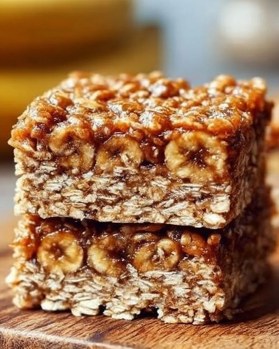 Delicious homemade banana oatmeal bars with healthy ingredients.