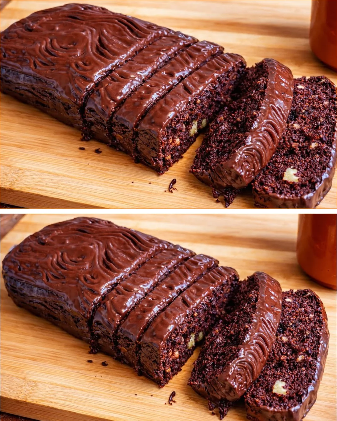 Healthy oatmeal cocoa cake topped with chocolate and oats