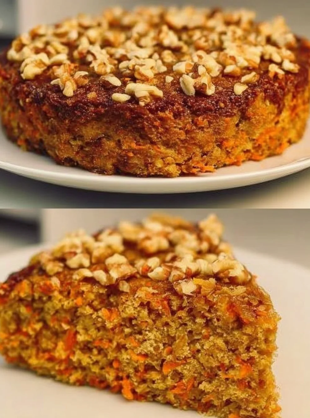 Healthy oatmeal carrot pie without flour, sugar, or butter