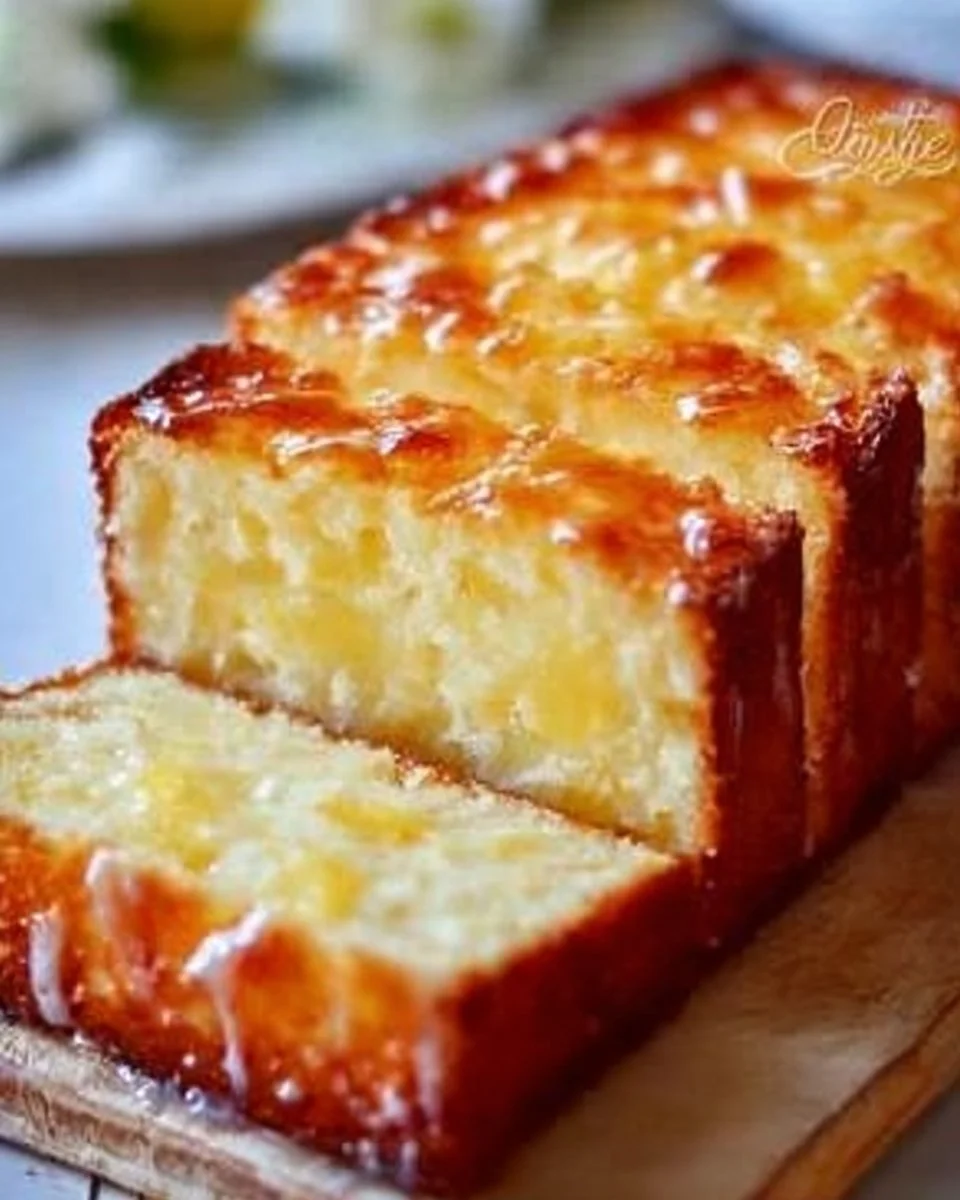 Moist Lemon Yogurt Cake without white flour, garnished with lemon zest.