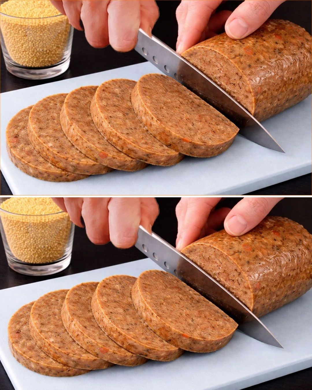 Delicious Meatless Millet Sausage served on a platter with vegetables