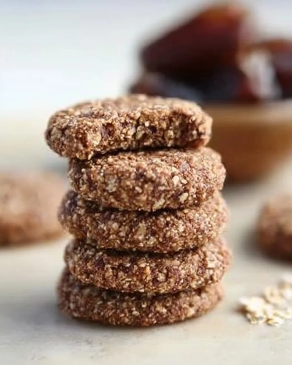 3 ingredient date cookies with no added sugar, healthy dessert option