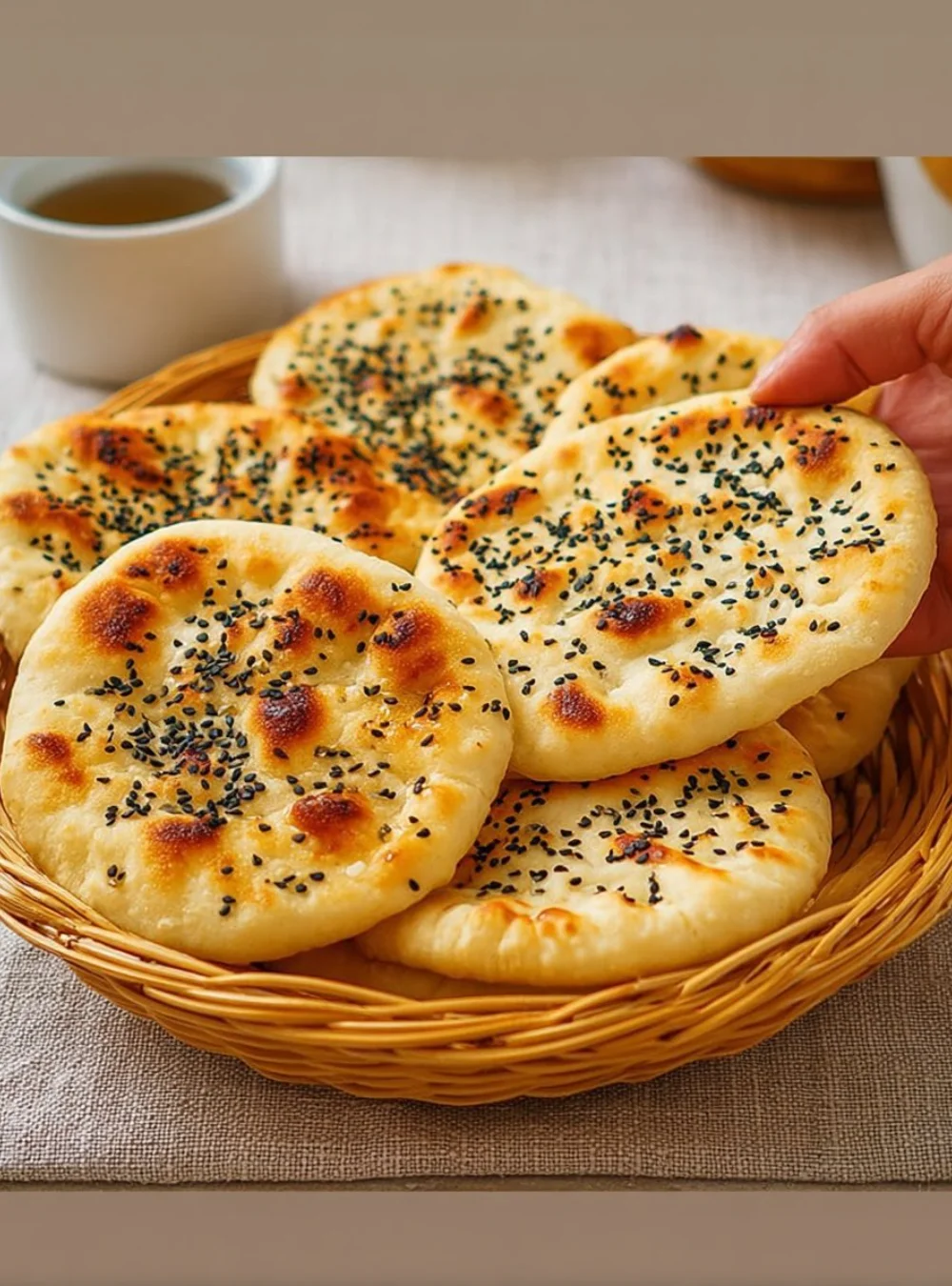 Oat flatbreads filled with cheese on a wooden table