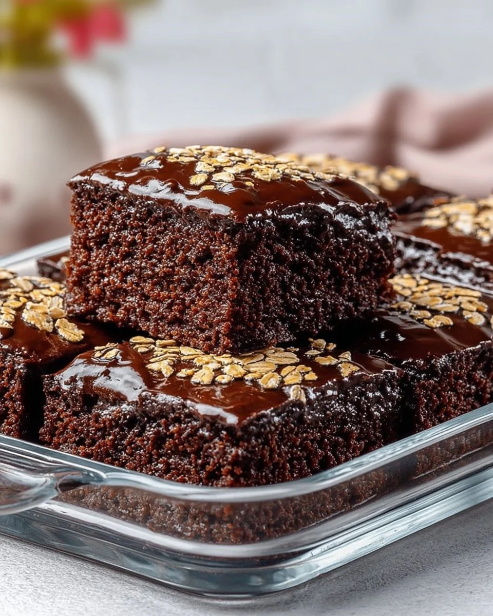 Oatmeal Cocoa Banana Bake - a healthy dessert with banana, cocoa, and oats
