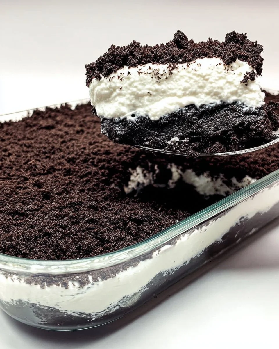 Delicious Oreo dessert showcasing layers of cookies and cream.