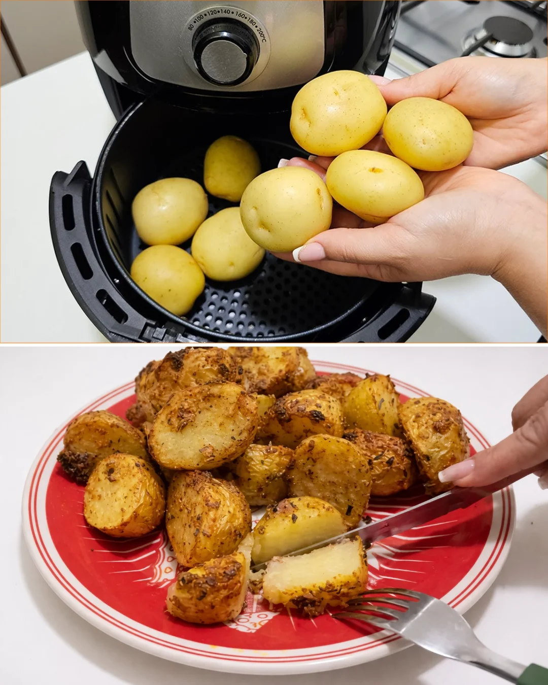Crispy air fryer potatoes served in a bowl