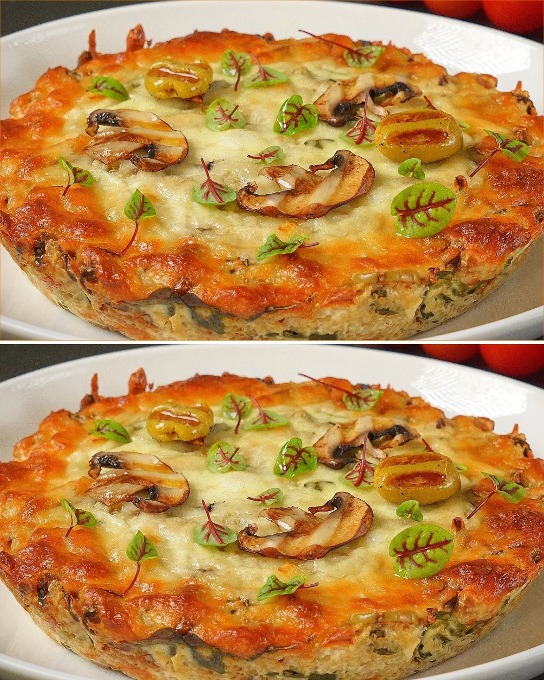 Delicious quinoa mushroom casserole with fresh herbs and vegetables