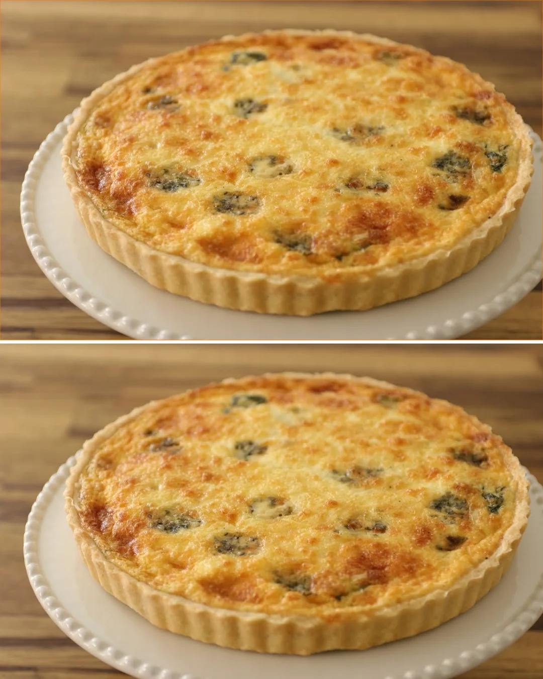 Delicious Spinach and Cheese Quiche served on a plate