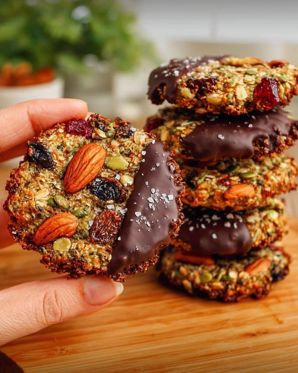 Super Energizing Vegan Cookies with no sugar and no eggs, ideal healthy snack.