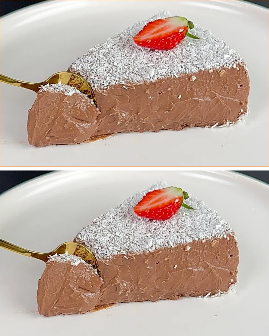 Ultra-soft and creamy chocolate dessert garnished with chocolate shavings