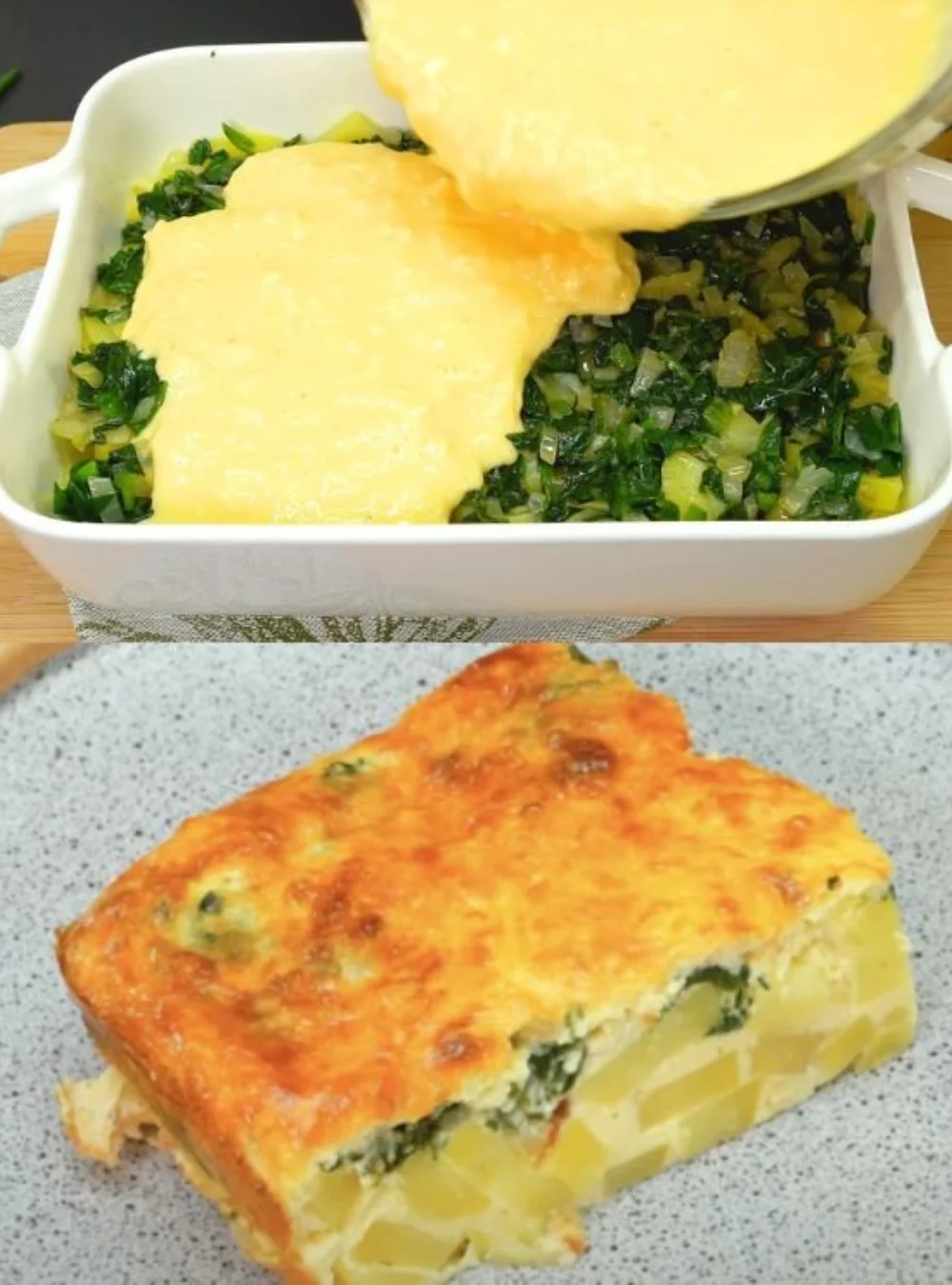 Delicious plate of spinach with potatoes, a traditional Spanish recipe