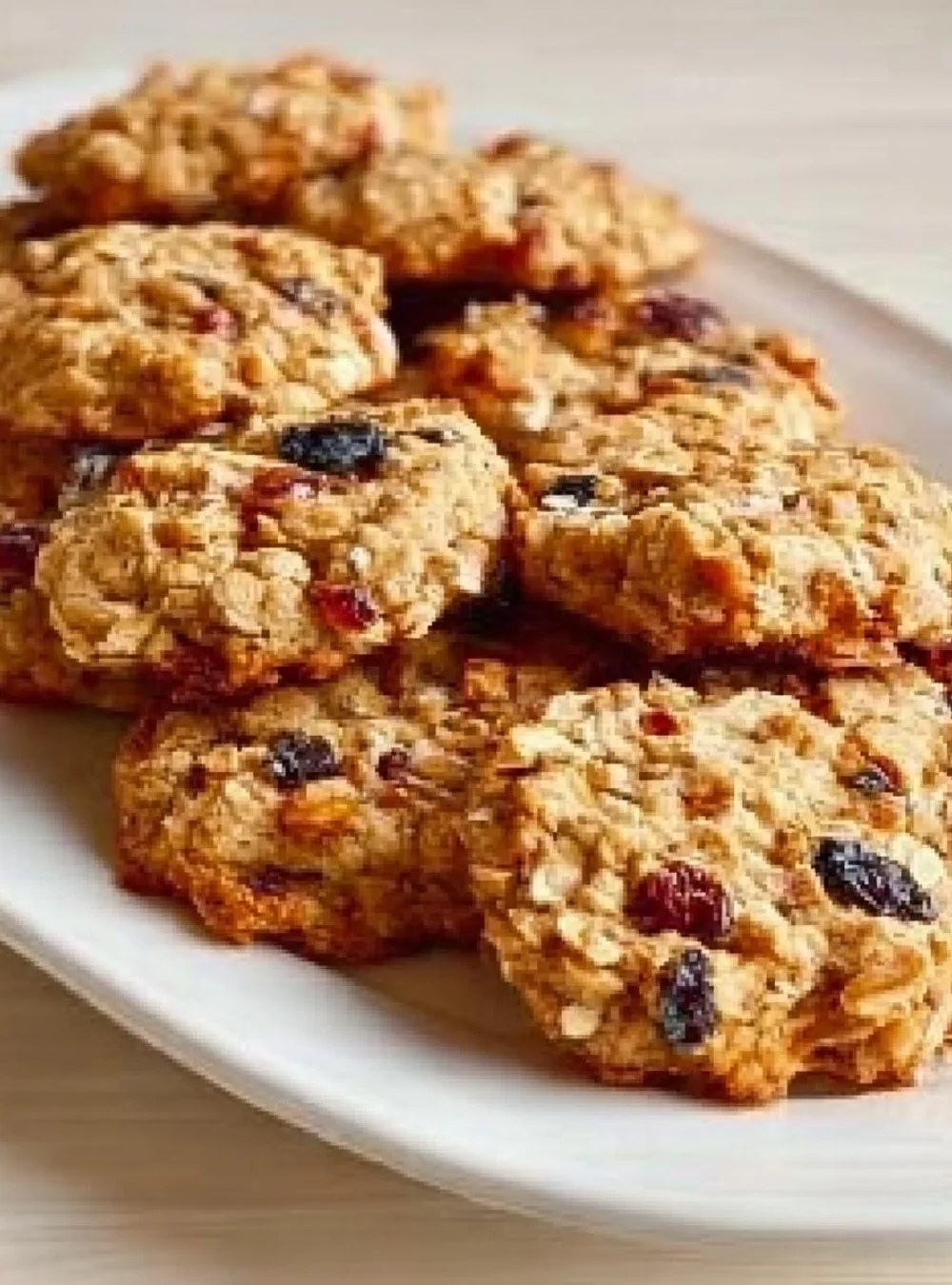 Freshly baked apple biscuits on a wooden table