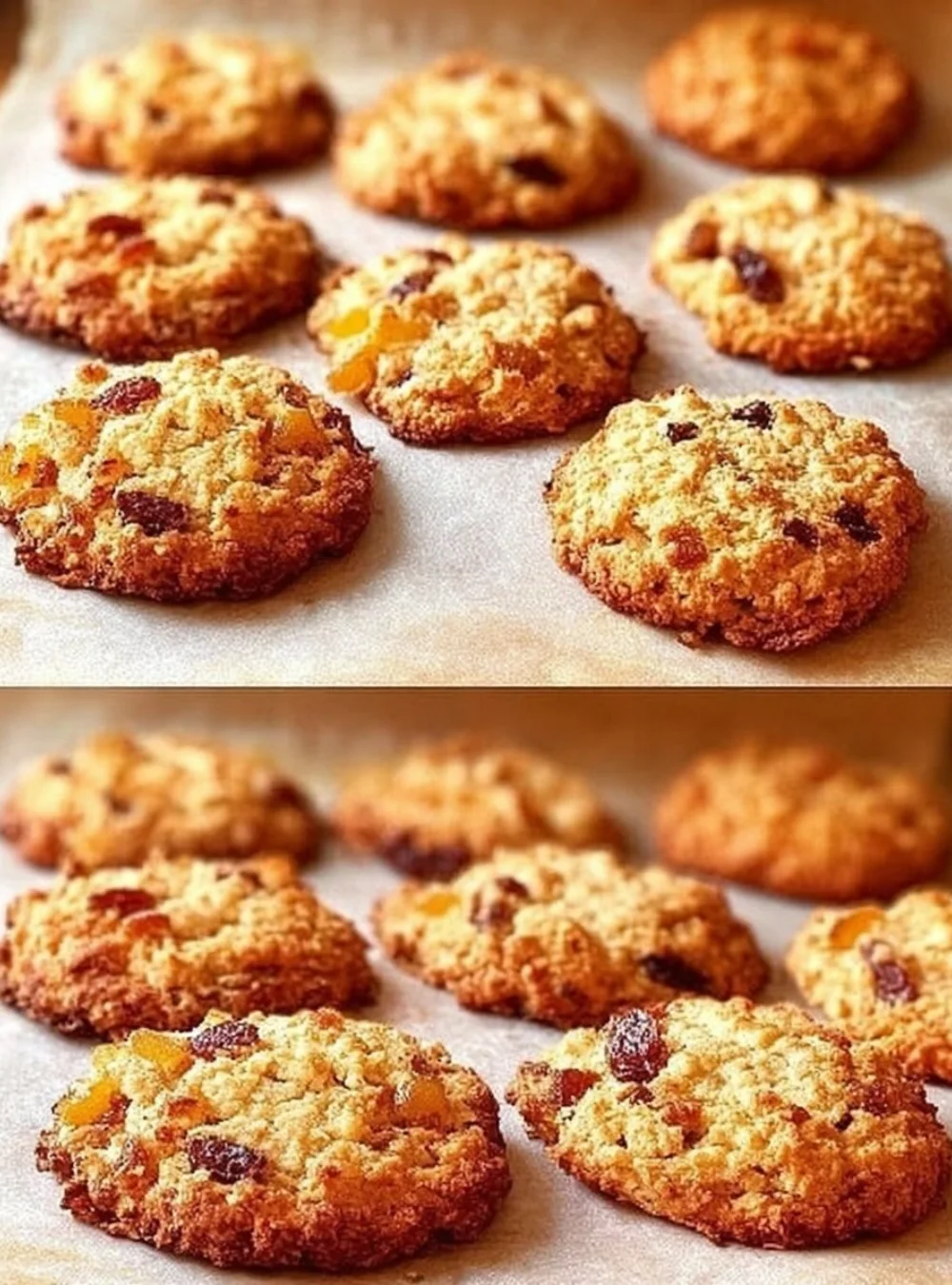 Baked Oatmeal with Apples topped with cinnamon and nuts in a baking dish