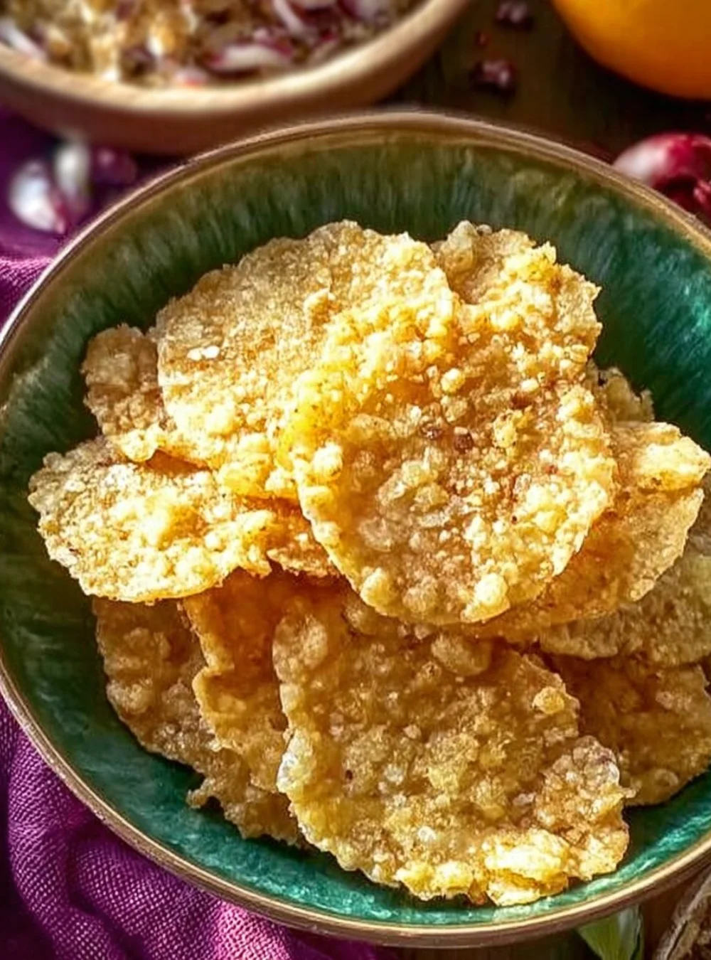 Delicious cheesy oat crisps served as a crunchy snack