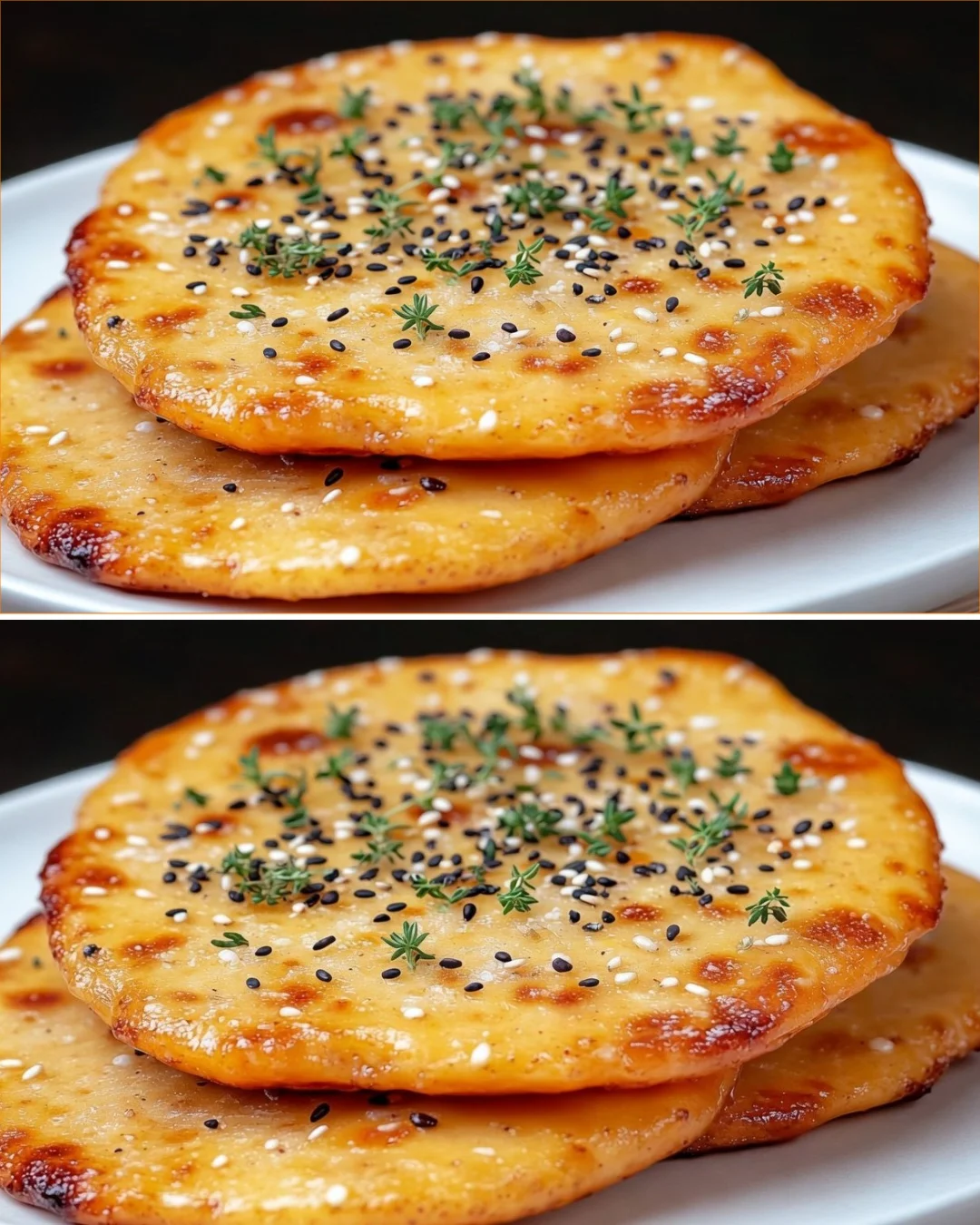 Cheesy tuna flatbread topped with melted cheese and herbs
