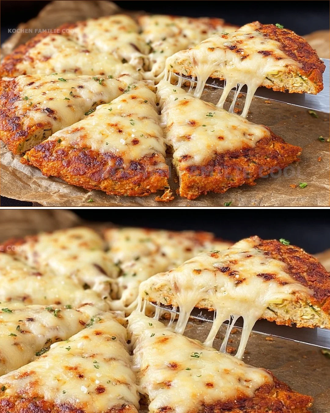 Delicious cottage cheese garlic flatbread garnished with herbs