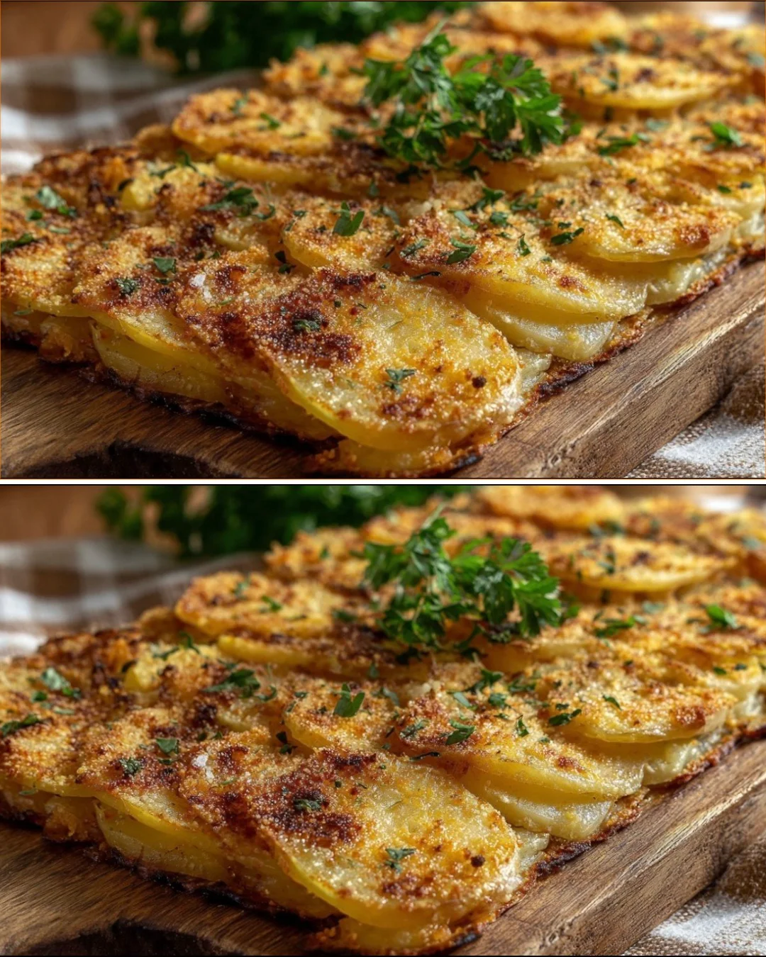 Creamy Potato 'Crispy-Pottery' dish with a crispy exterior and creamy filling.