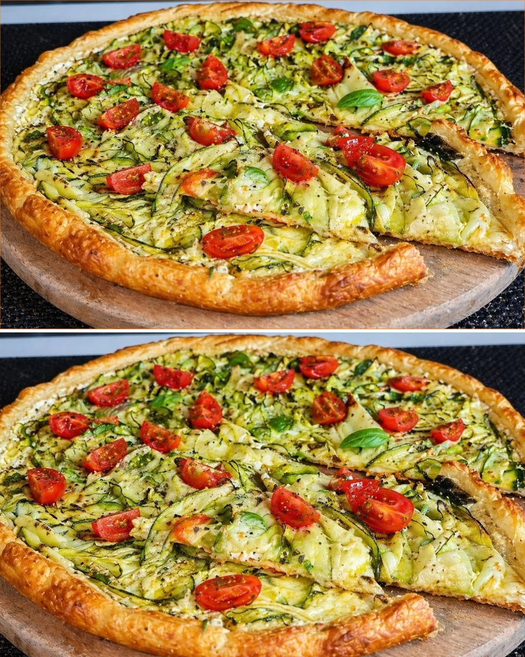 Crispy zucchini puff pastry bites served as a delightful snack
