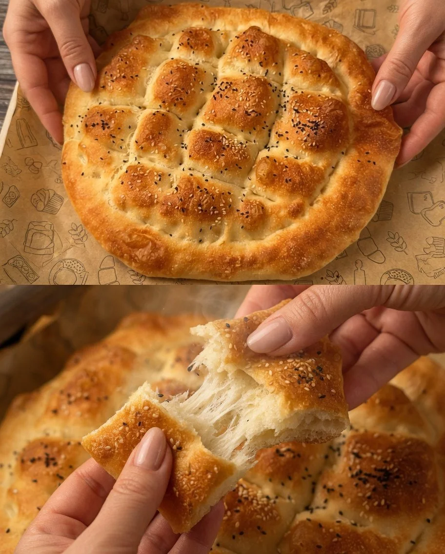 Homemade flatbread served with toppings