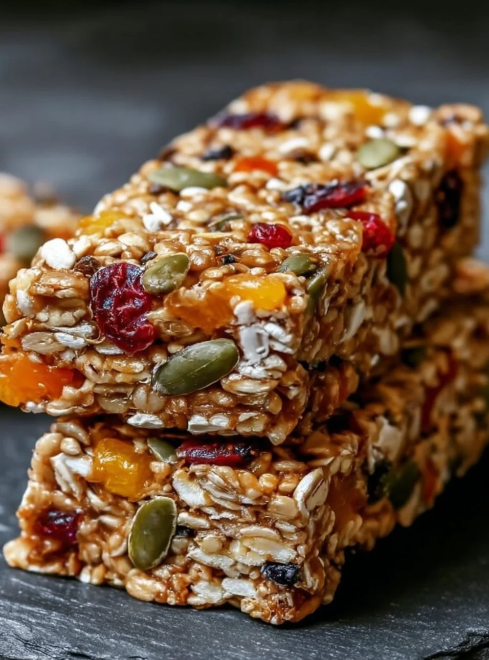 Homemade Fruit and Nut Oat Bars with nuts and dried fruits