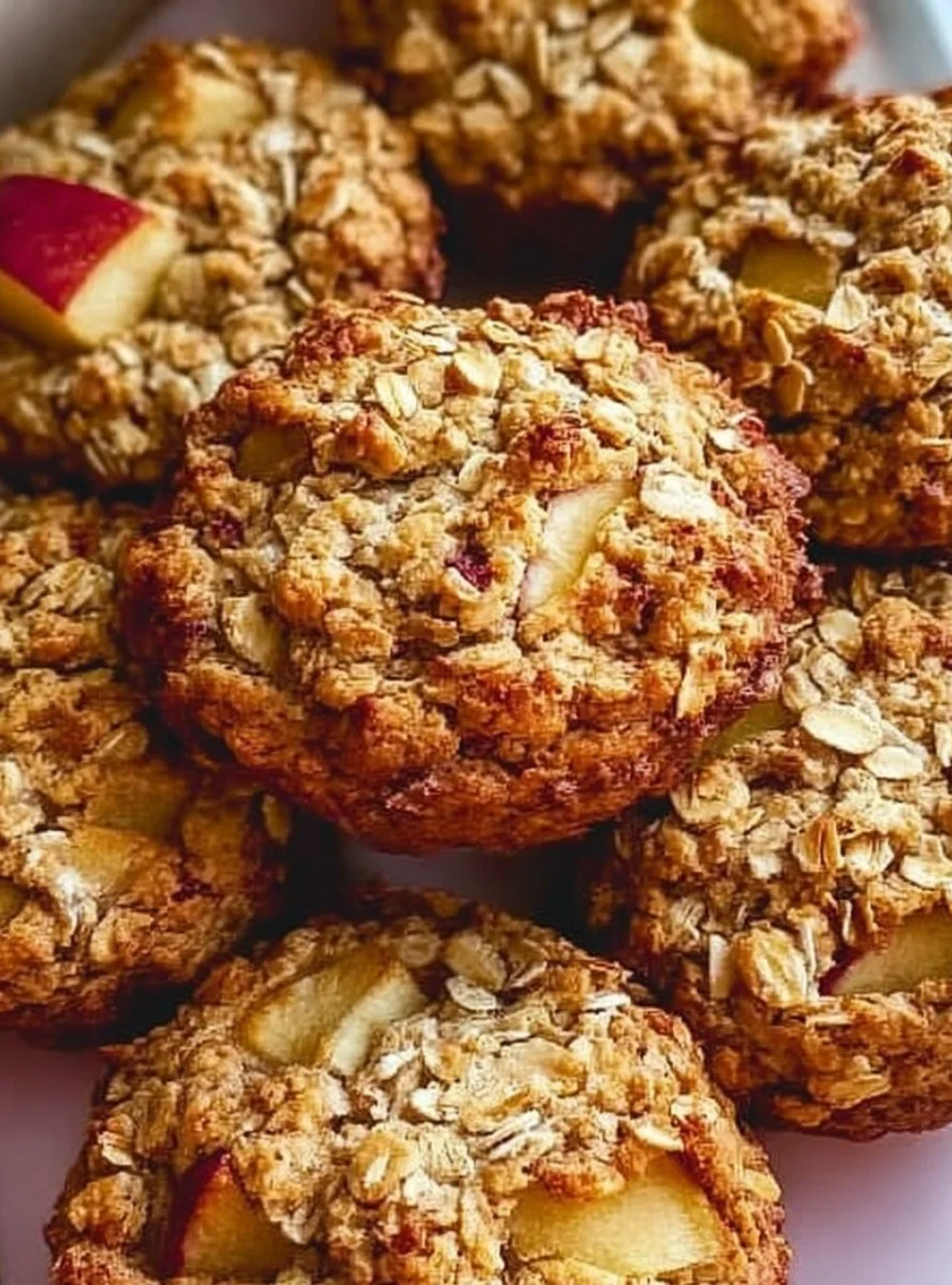 A plate of German Apple Oatmeal Biscuits, showcasing their delicious texture and ingredients.