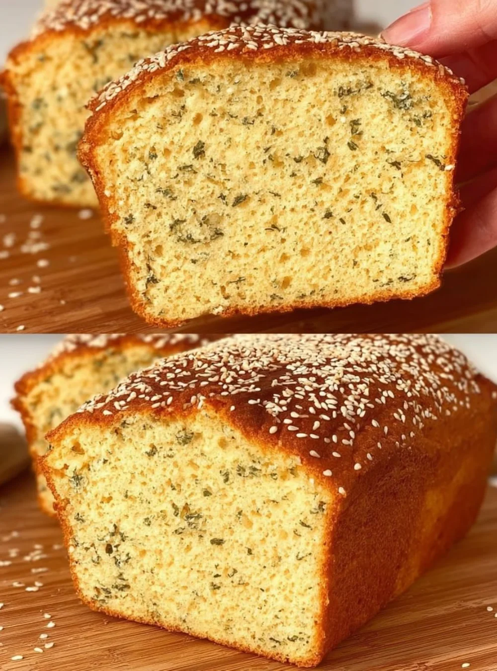 Fresh gluten-free lentil bread on a wooden cutting board