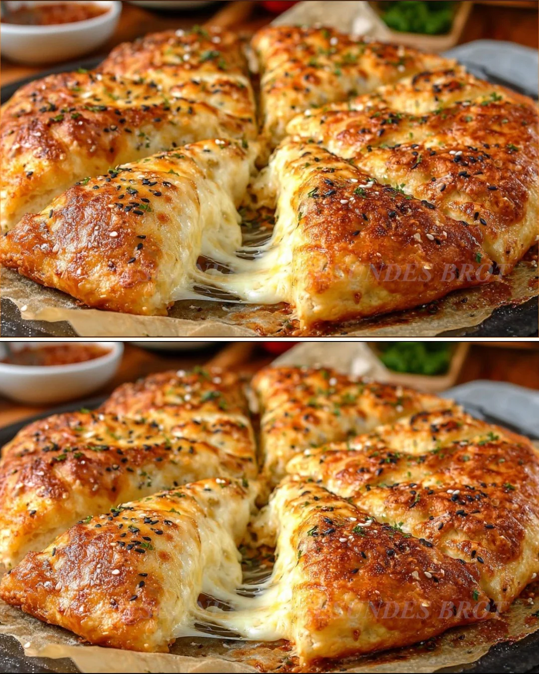 Homemade Greek Yogurt Flatbread served with herbs and dips
