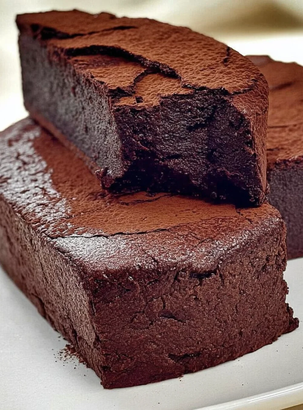 Healthy Chocolate Cake with Apples sliced on a plate