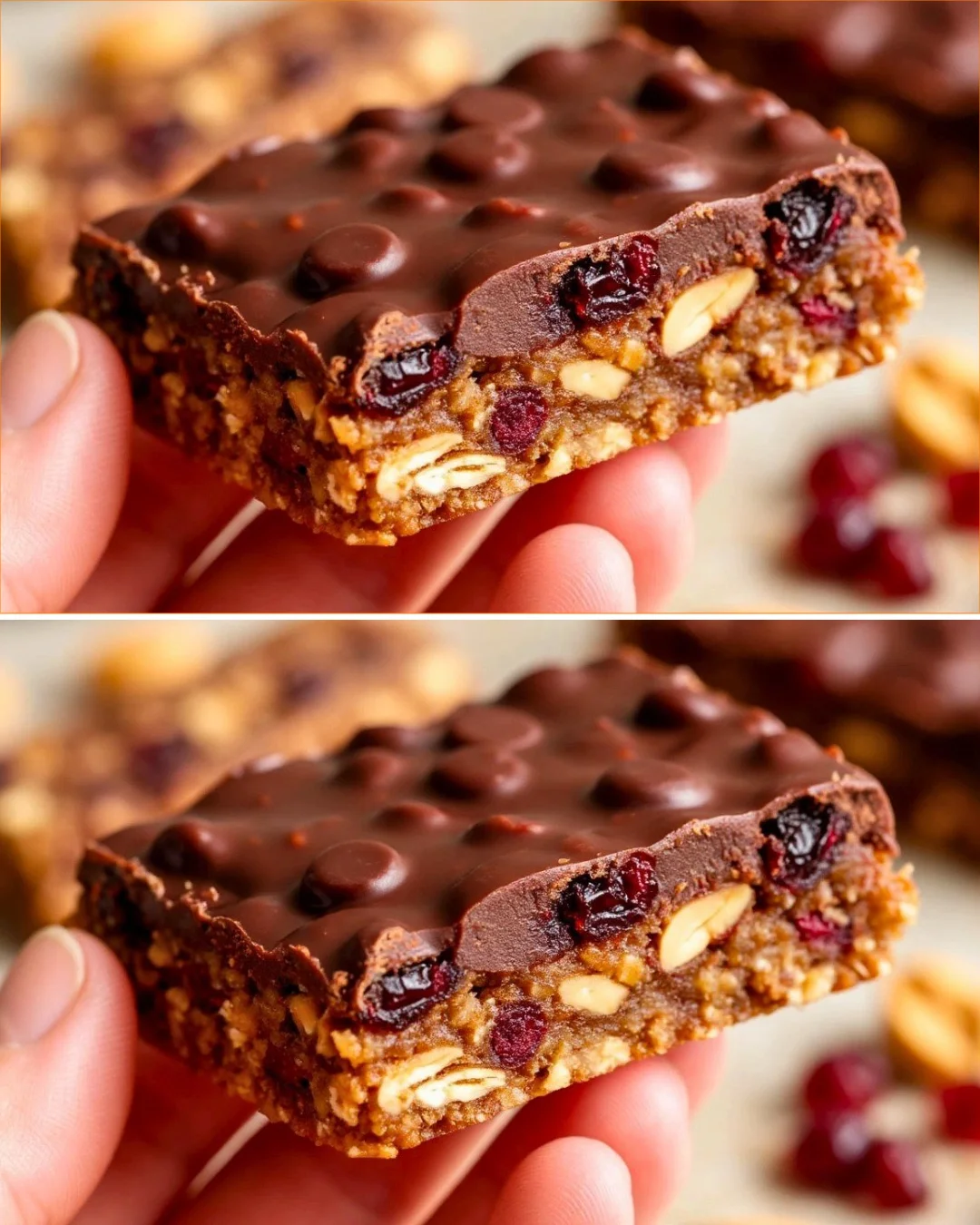 Healthy oat and nut bars with nuts and oats in a snack view