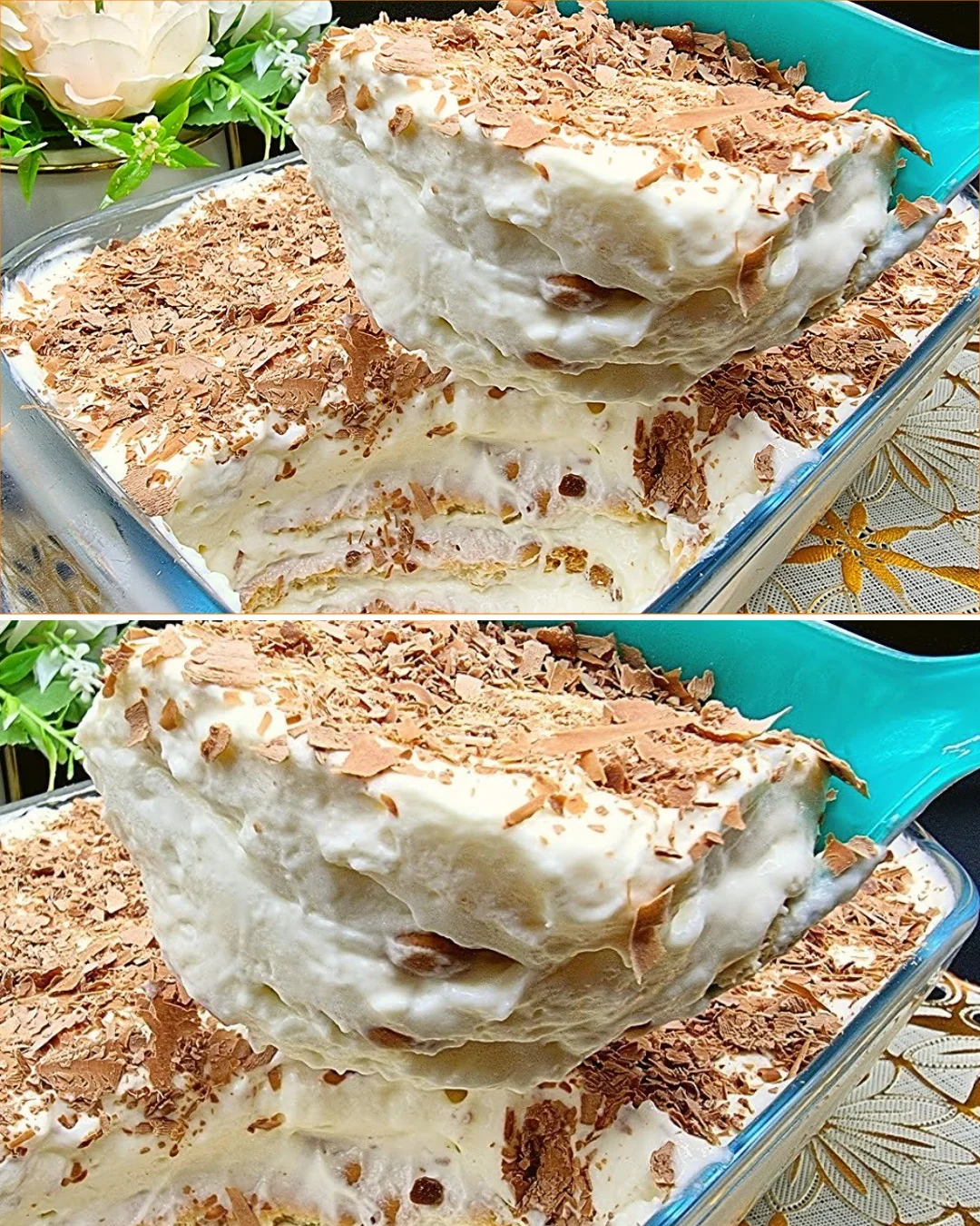 Delicious homemade creamy dessert served in a glass