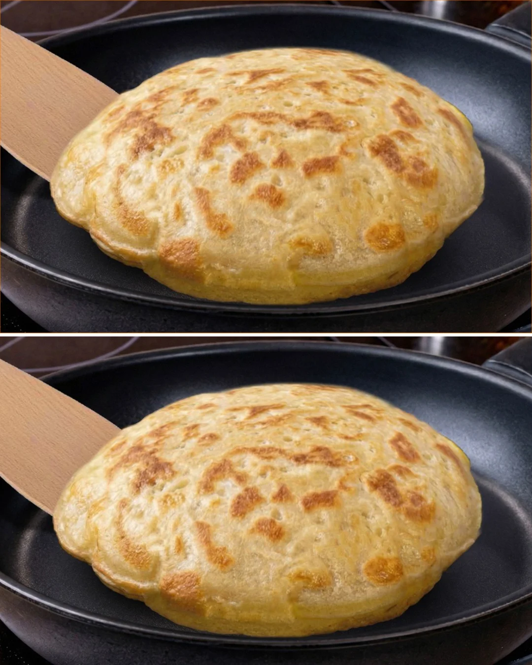 Freshly made homemade flatbread on a wooden board