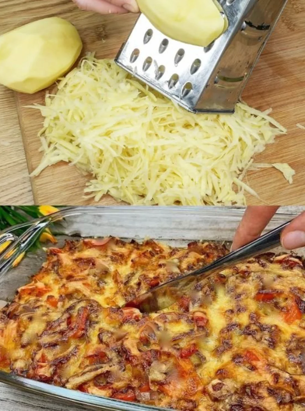 Delicious and easy potato recipe with grated potatoes and eggs