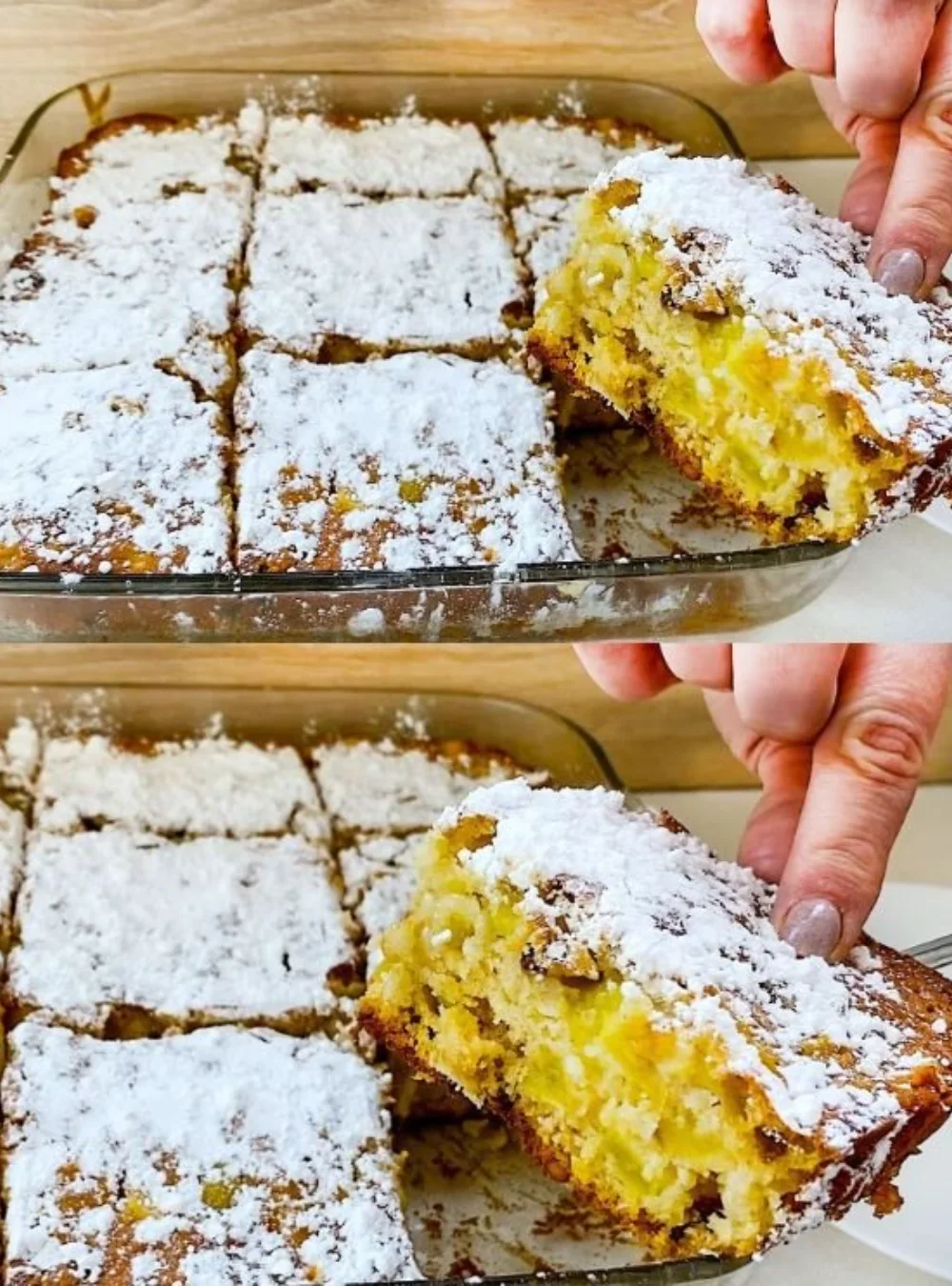 Homemade apple pie with apples and nuts in a flaky crust