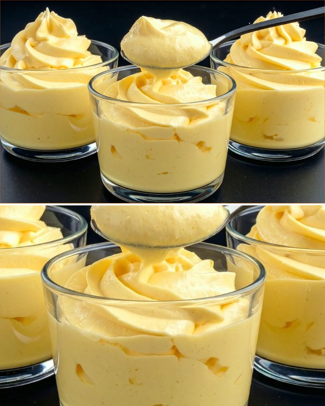 Delicious lemon mousse dessert served in a glass with a lemon garnish