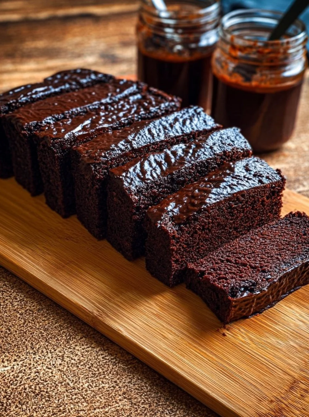 Moist healthy chocolate cake topped with dark chocolate icing and fresh berries