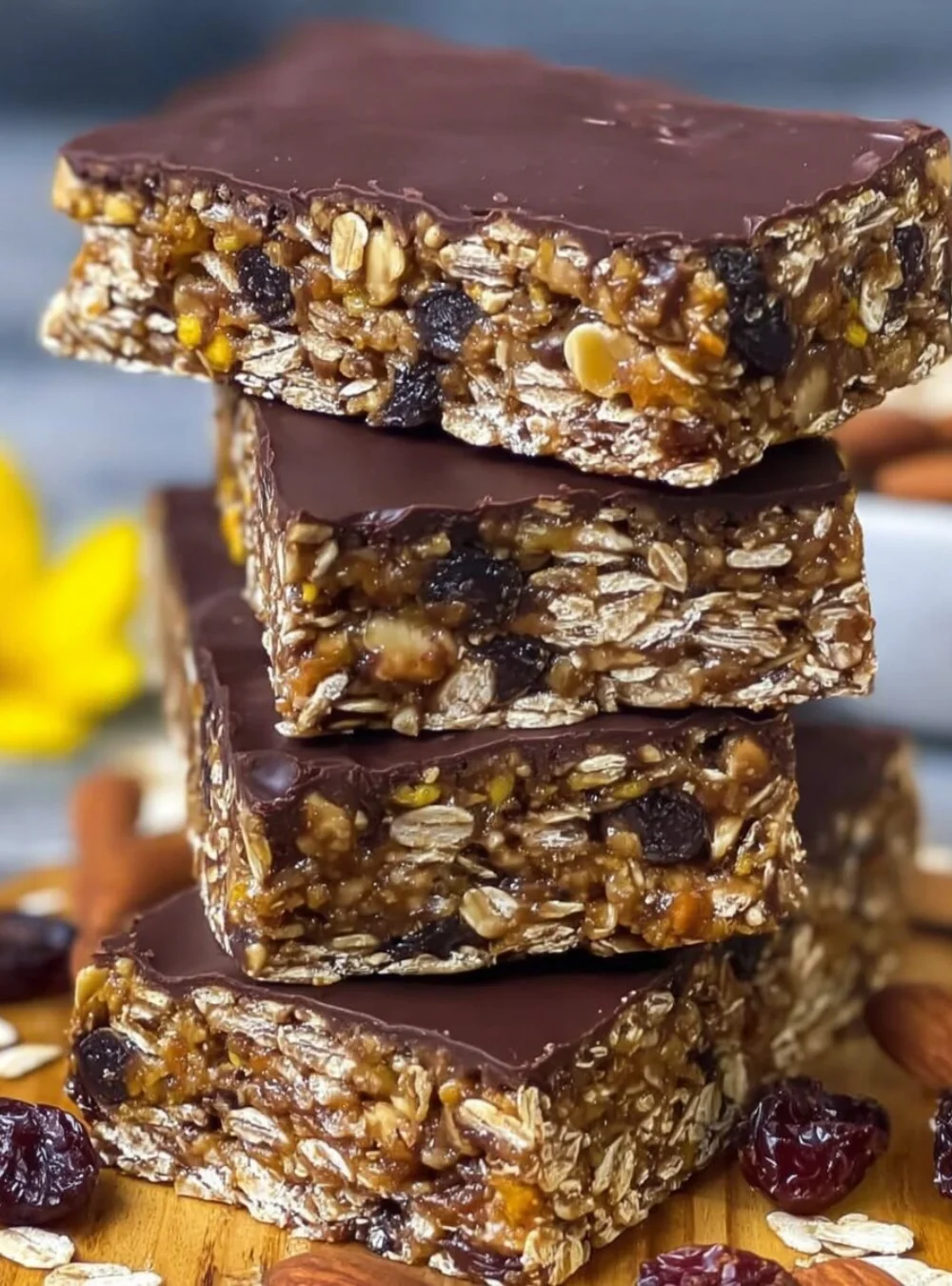 No-bake chocolate nut energy bars ready to fuel your day with deliciousness!