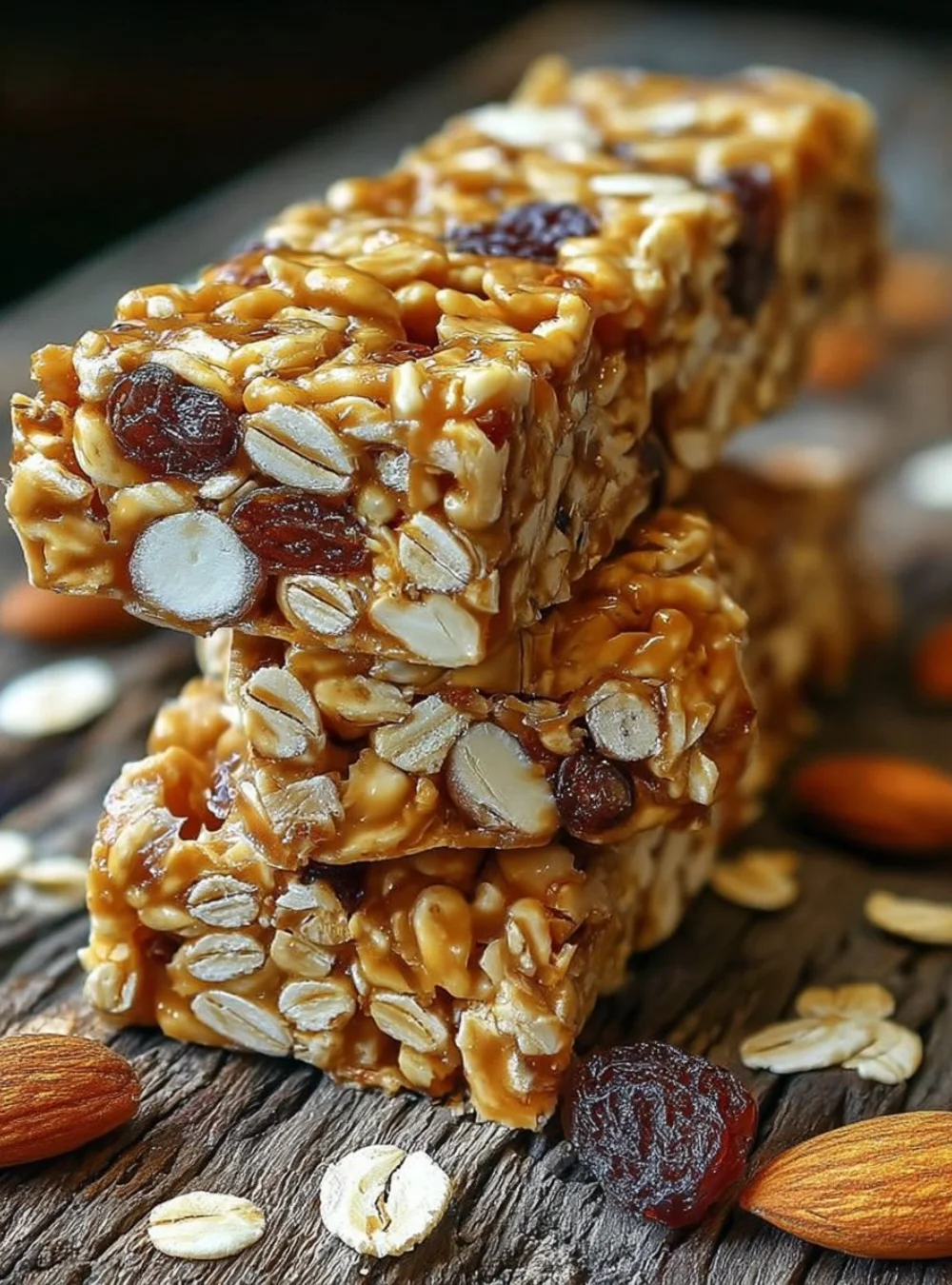 No-bake oat and nut bars made with healthy ingredients