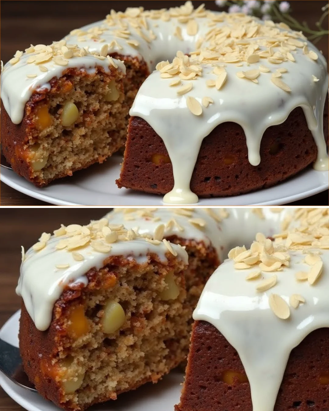 Healthy no-flour, no-sugar oatcake with apple and carrots