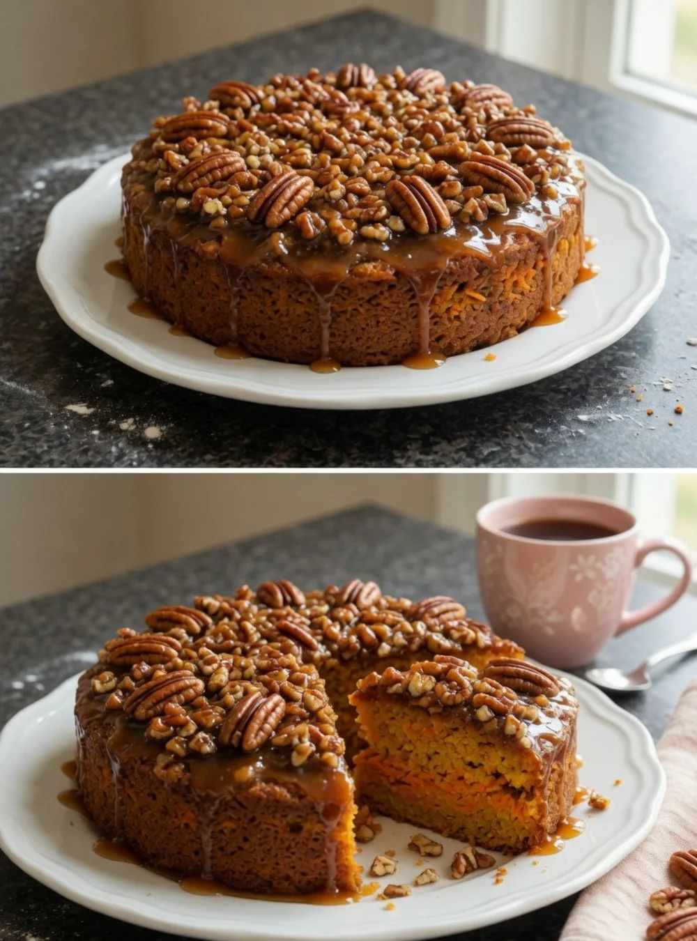 No Sugar No Flour Carrot Cake slice, healthy dessert option