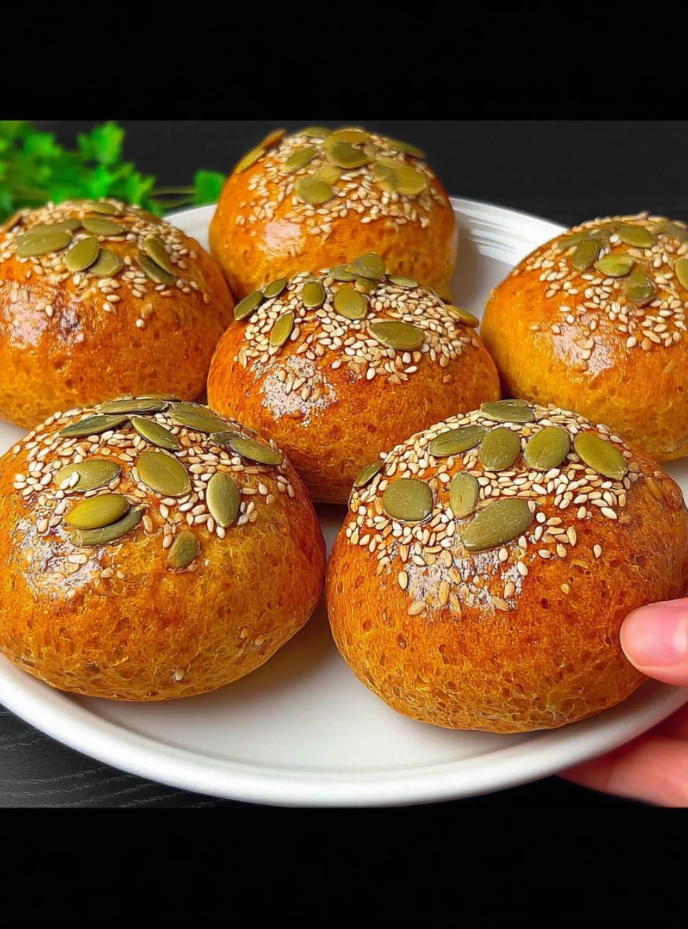 Freshly baked oat bread loaf ready to be served.